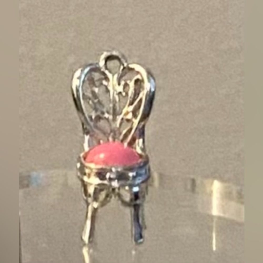 VINTAGE Avon Pink Chair Bracelet Charm